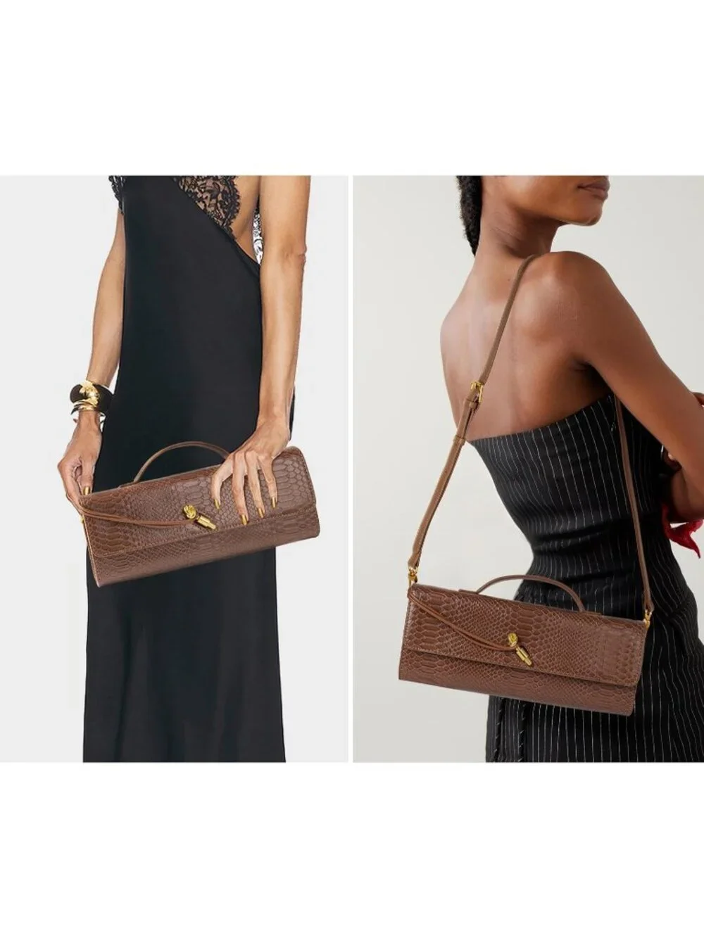 Women Syrup Brown Leather Suede Woven Clutch Purse For Evening Crossbody Bag